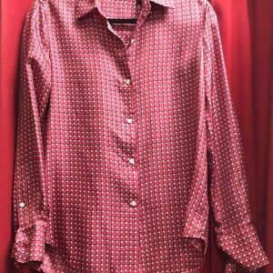 THEORY 100% Silk Button-Down Shirt - Petite